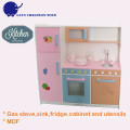 Kids Play Cooking Big Kitchen Set Toy with Sink Refrigerator Cabinet